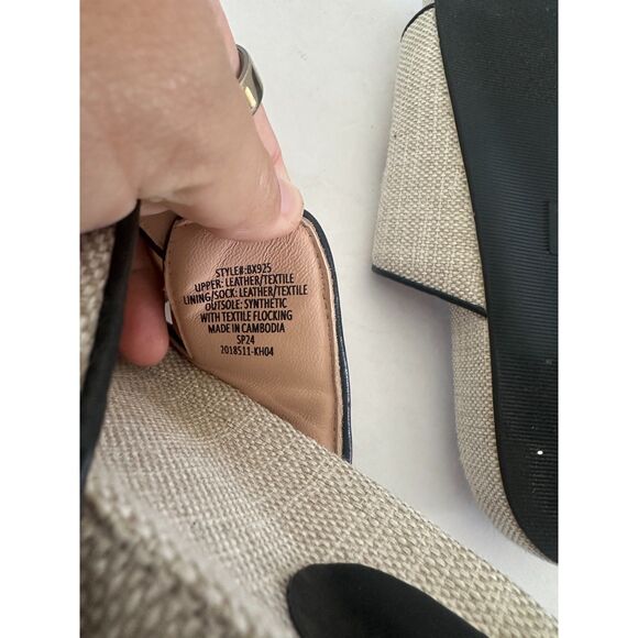 J. Crew Natural Light Canvas Strap Buckle Marlow Sandals Size 7.5 - Picture 6 of 8